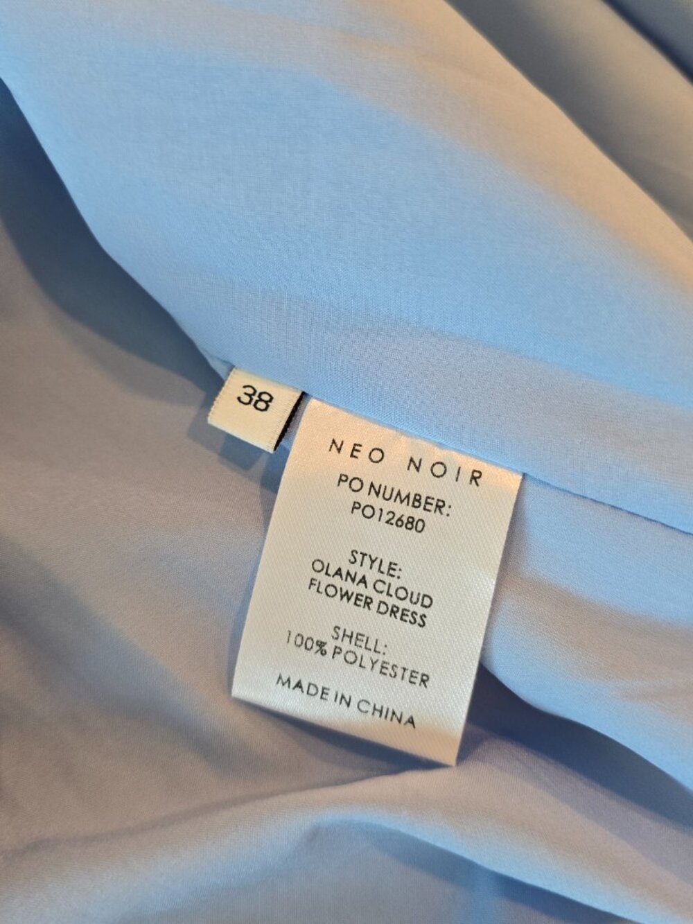 Neo Noir 'Olana' Cloud Flower Dress in light blue, size EU 38 / US 8 - Picture 7 of 7